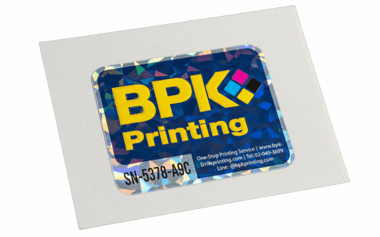 งานพิมพ์สติ๊กเกอร์โฮโลแกรมจาก BPK Printing