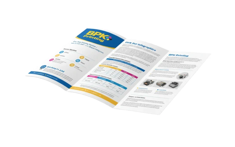 รับพิมพ์ใบปลิว แผ่นพับโบรชัวร์ประชาสัมพันธ์สินค้า พิมพ์สีคุณภาพสูงโดยโรงพิมพ์ BPK Printing