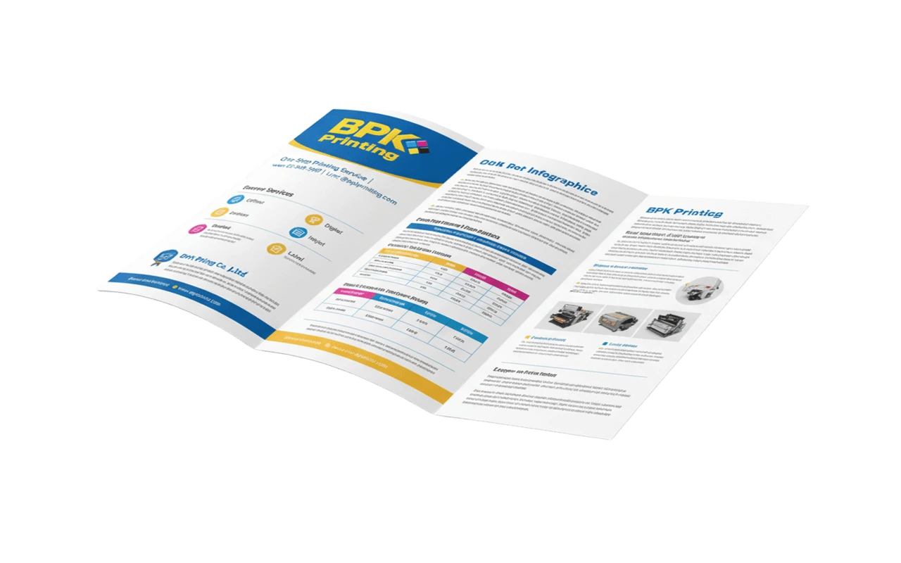 รับพิมพ์ใบปลิว แผ่นพับโบรชัวร์ประชาสัมพันธ์สินค้า พิมพ์สีคุณภาพสูงโดยโรงพิมพ์ BPK Printing
