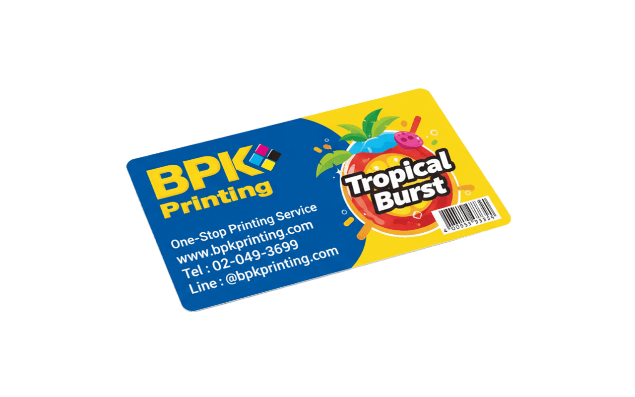 สติ๊กเกอร์ PP พิมพ์ฉลากสินค้าพลาสติกเนื้อเงาเรียบหรู รับพิมพ์สติ๊กเกอร์เนื้อ PP