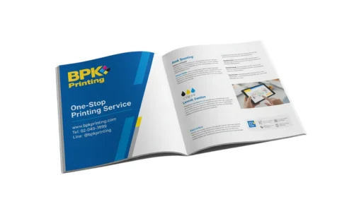 แค็ตตาล็อกสินค้าและโบรชัวร์นำเสนอข้อมูลบริการจากโรงพิมพ์ BPK Printing รับพิมพ์คู่มือ