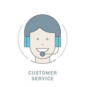 ไอคอนรูปพนักงานบริการลูกค้า แสดงช่องทางการติดต่อสอบถามเรื่องงานพิมพ์และใบเสนอราคา