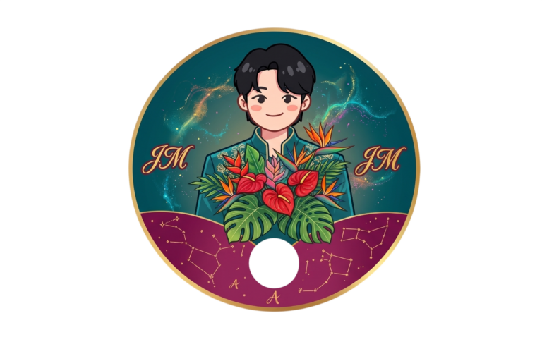 พัดกระดาษรูปศิลปินตัวการ์ตูนไม่มีด้าม