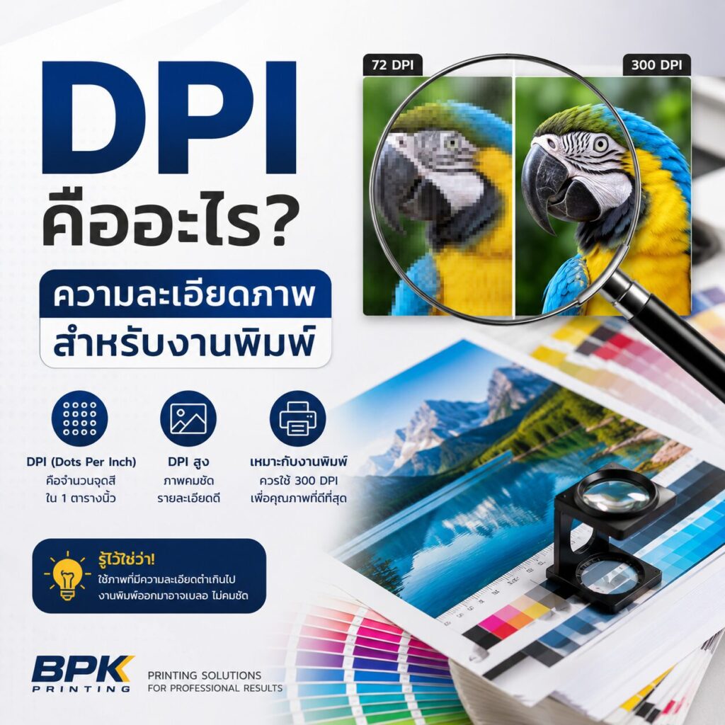 DPI คืออะไร? ความละเอียดภาพสำหรับงานพิมพ์ | BPK Printing