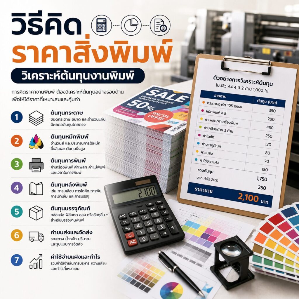 วิธีคิดราคาสิ่งพิมพ์ | วิเคราะห์ต้นทุนงานพิมพ์ | BPK Printing