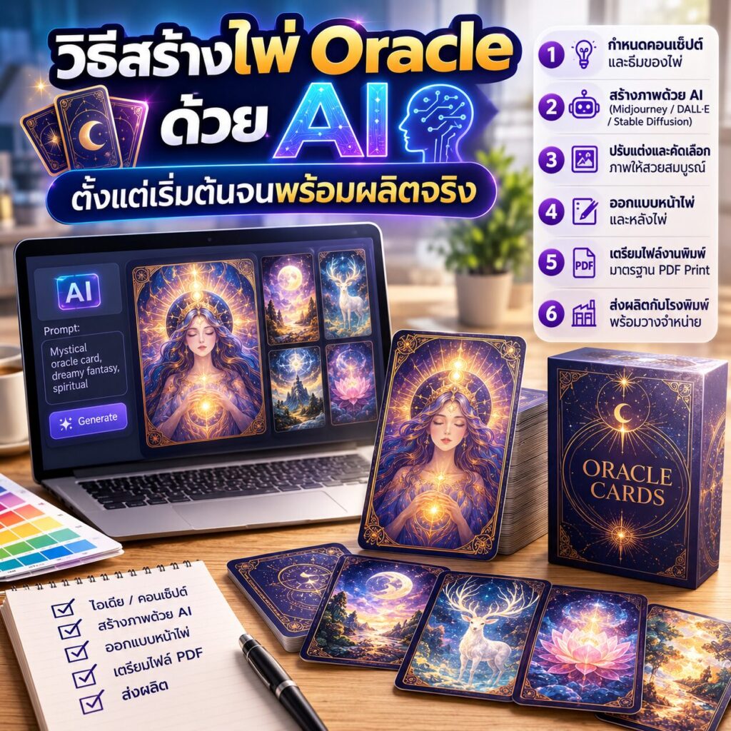 วิธีสร้างไพ่ Oracle ด้วย AI ตั้งแต่เริ่มต้นจนพร้อมผลิตจริง