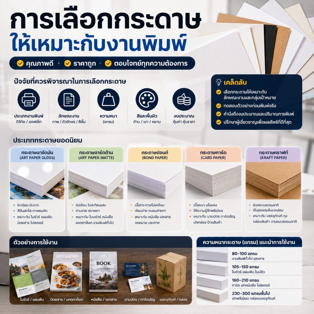 การเลือกกระดาษให้เหมาะกับงานพิมพ์คุณภาพ ราคาถูก ตอบโจทย์ทุกความต้องการ | BPK Printing