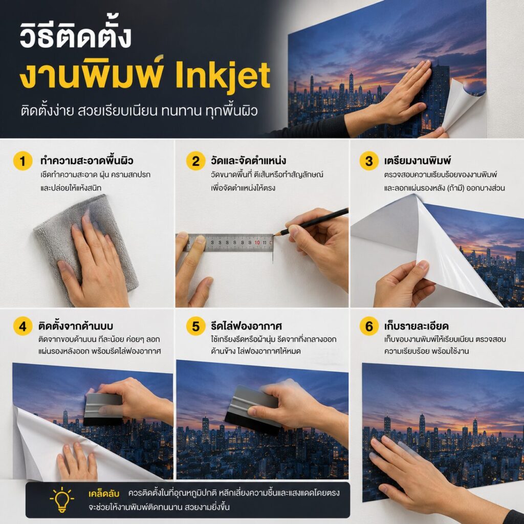 วิธีติดตั้งงานพิมพ์ Inkjet