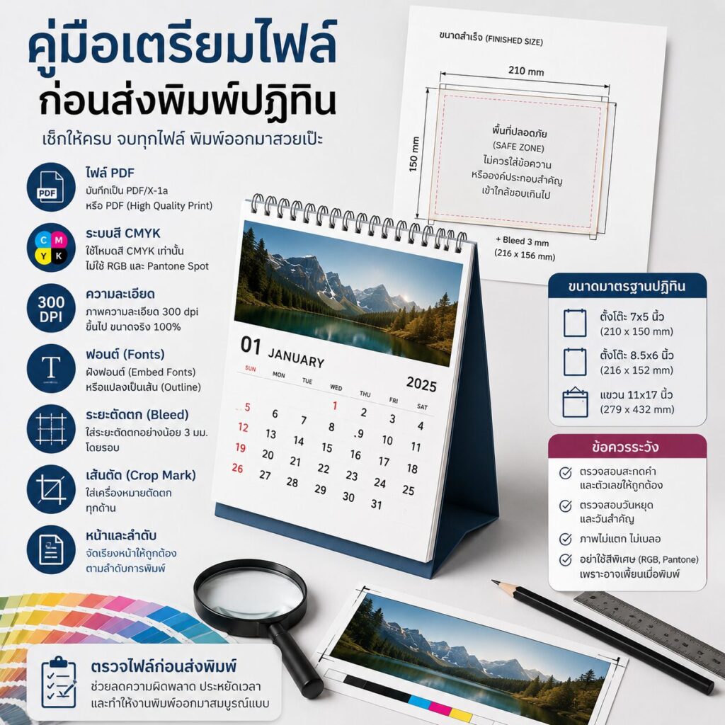 วิธีเตรียมไฟล์ก่อนส่งพิมพ์ปฏิทิน | คู่มือครบ | BPK Printing