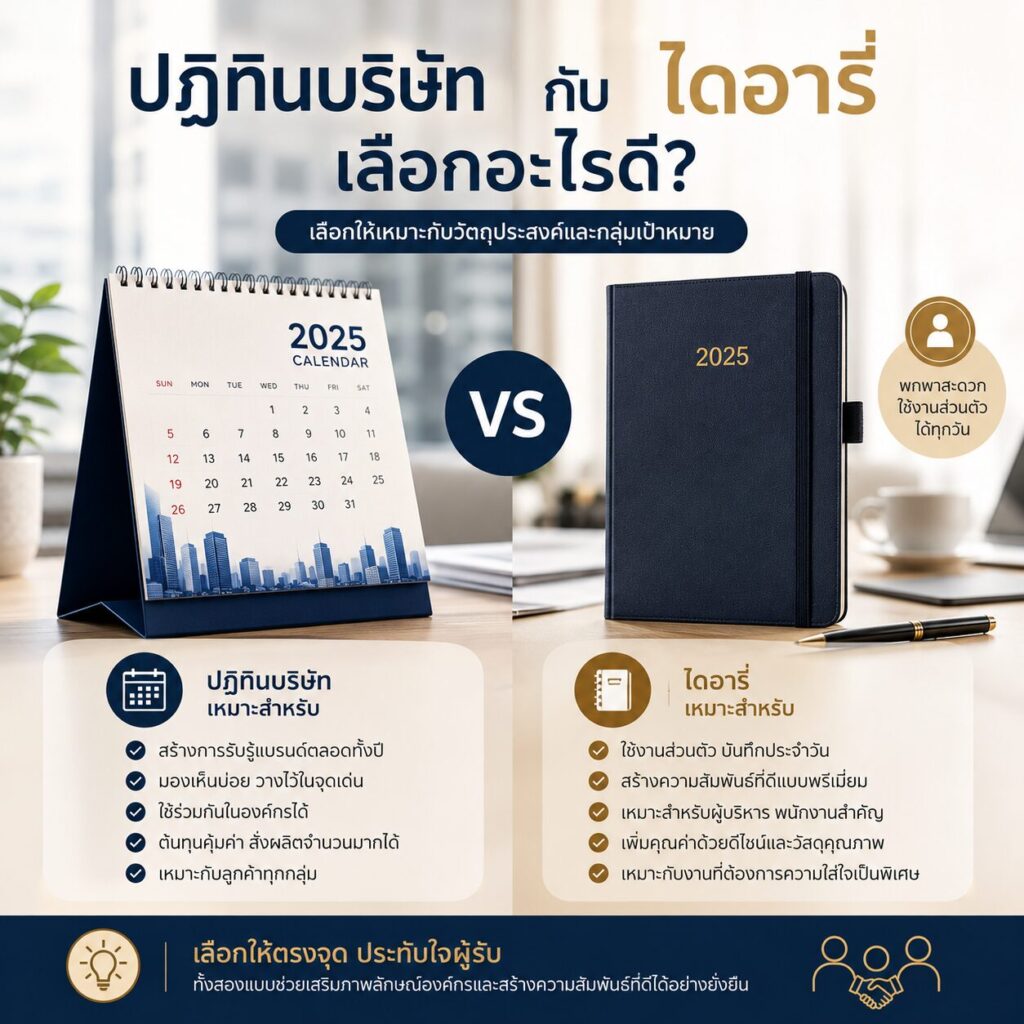 ปฏิทินบริษัทกับไดอารี่ เลือกอะไรดี? | BPK Printing