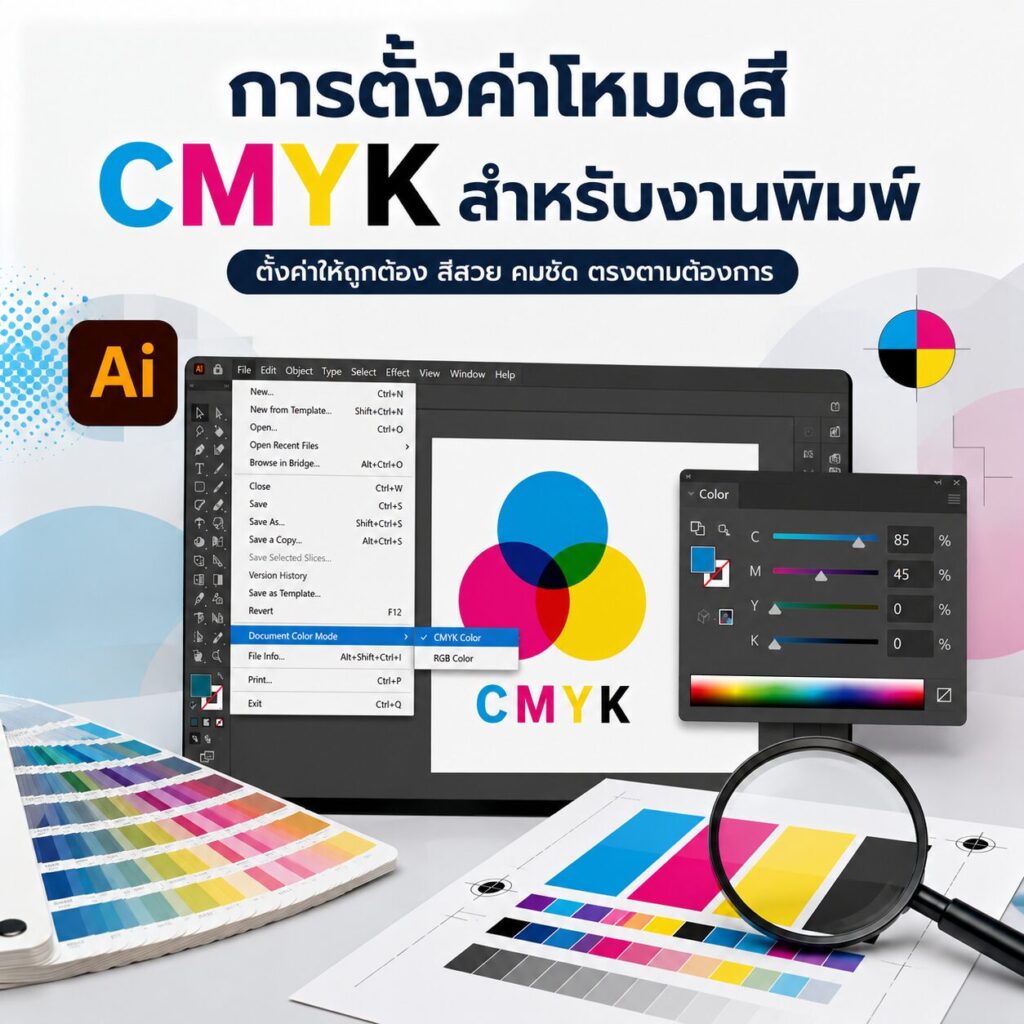 การตั้งค่าโหมดสี CMYK ใน Adobe Illustrator สำหรับงานพิมพ์ | BPK Printing