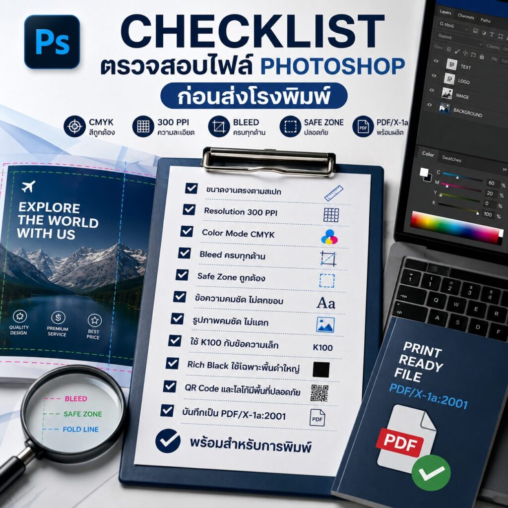 Checklist ตรวจสอบไฟล์ Photoshop ก่อนส่งโรงพิมพ์ | BPK Printing
