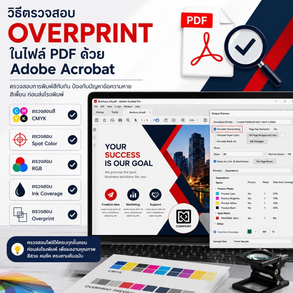 วิธีตรวจสอบ Overprint ในไฟล์ PDF ด้วย Adobe Acrobat | BPK Printing