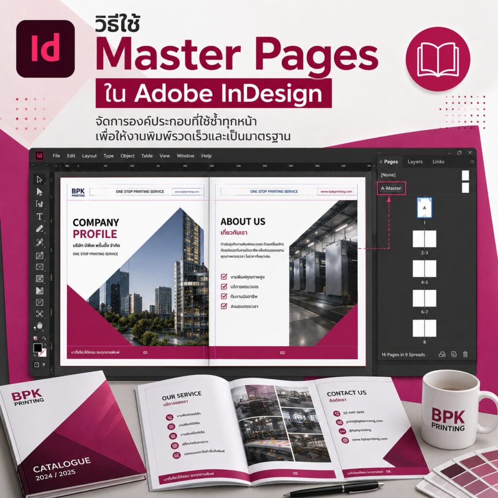 วิธีใช้ Master Pages ใน Adobe InDesign สำหรับงานพิมพ์ | BPK Printing