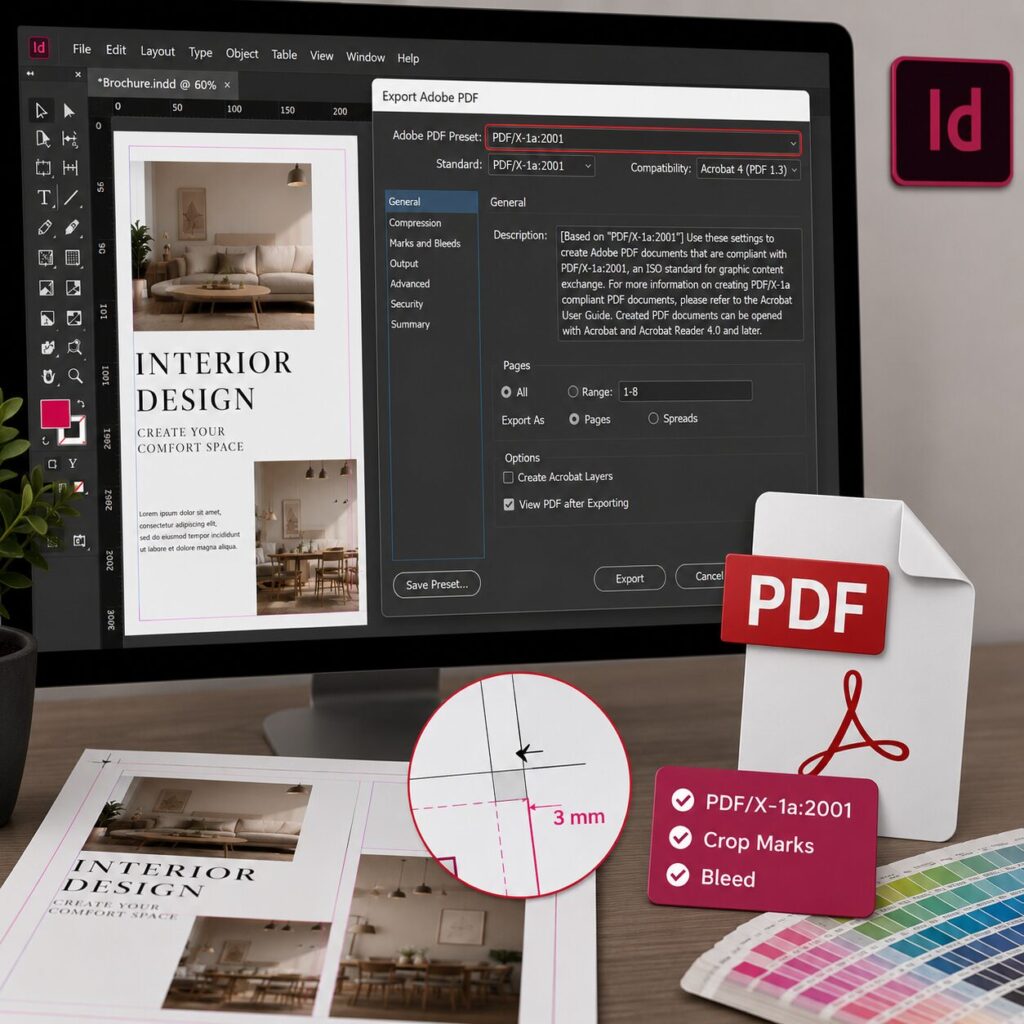 วิธี Export PDF ใน Adobe InDesign สำหรับงานพิมพ์ | PDF/X-1a | BPK Printing