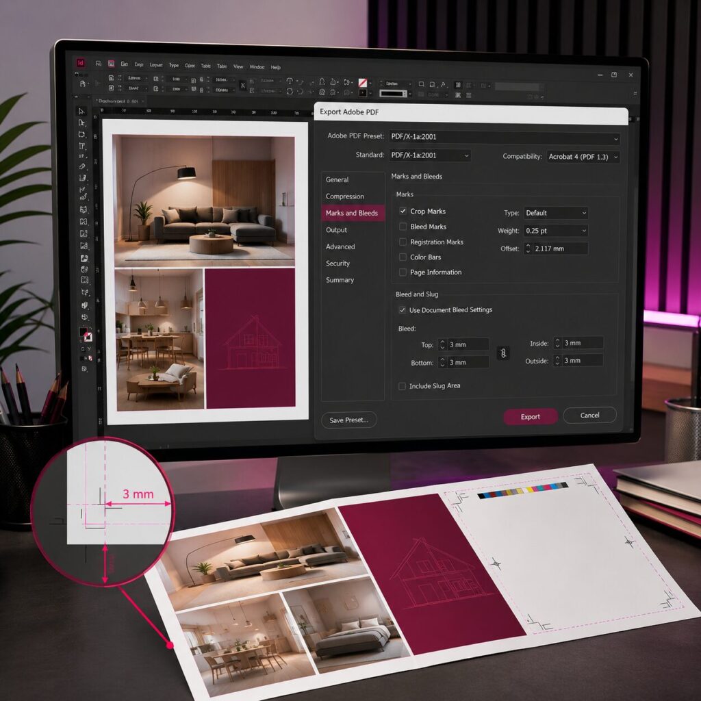 วิธีตั้งค่า Crop Marks และ Bleed ใน Adobe InDesign สำหรับงานพิมพ์ | BPK Printing