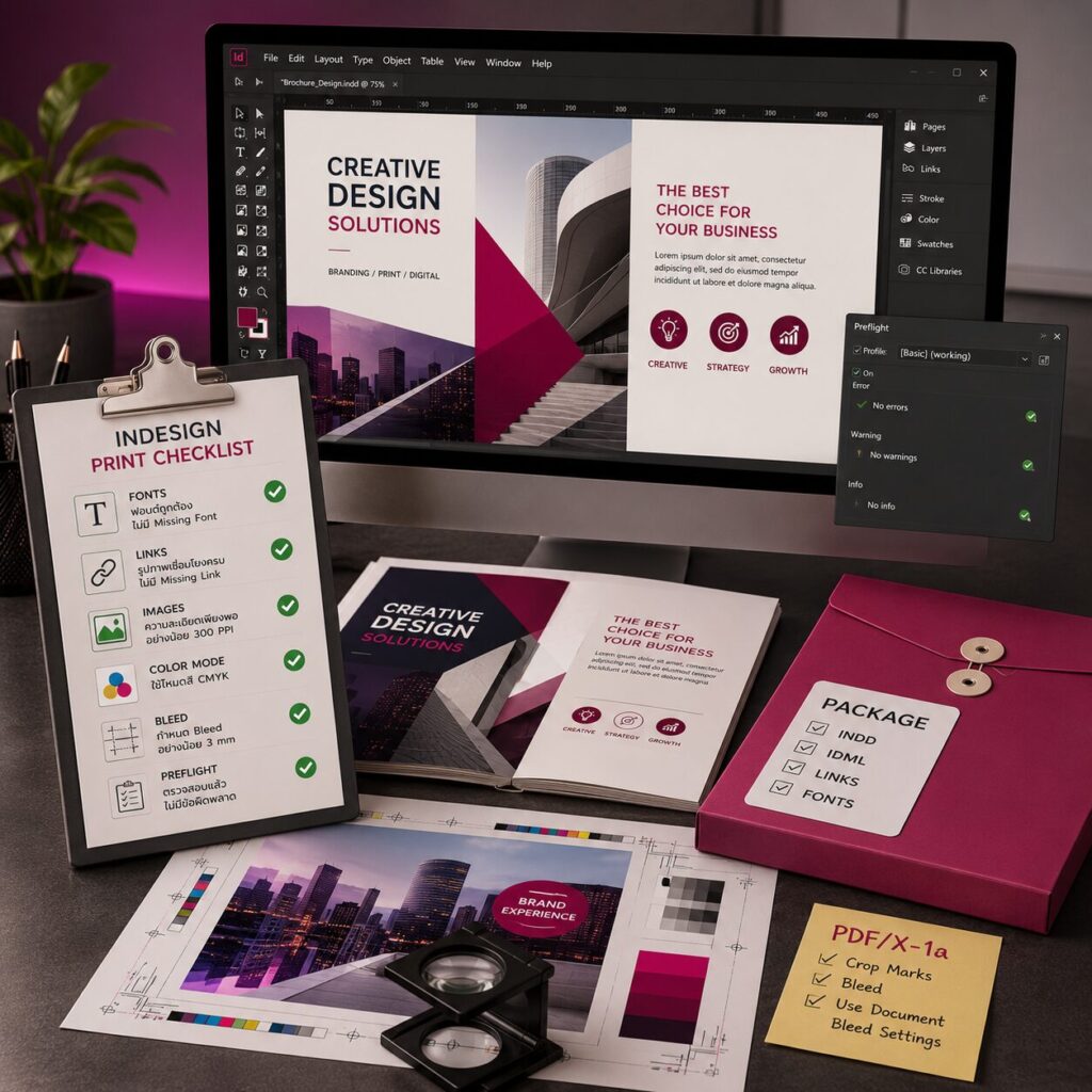 Checklist ก่อนส่งไฟล์ Adobe InDesign เข้าโรงพิมพ์ | BPK Printing