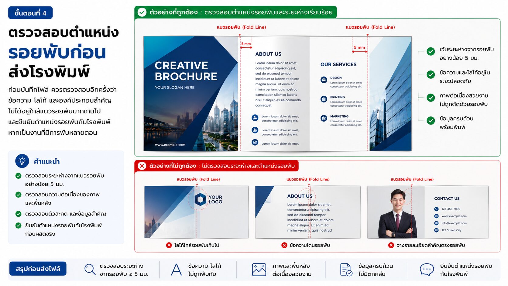 ตรวจสอบตำแหน่งรอยพับของงานพิมพ์ใน Adobe Illustrator ก่อนส่งไฟล์ผลิต