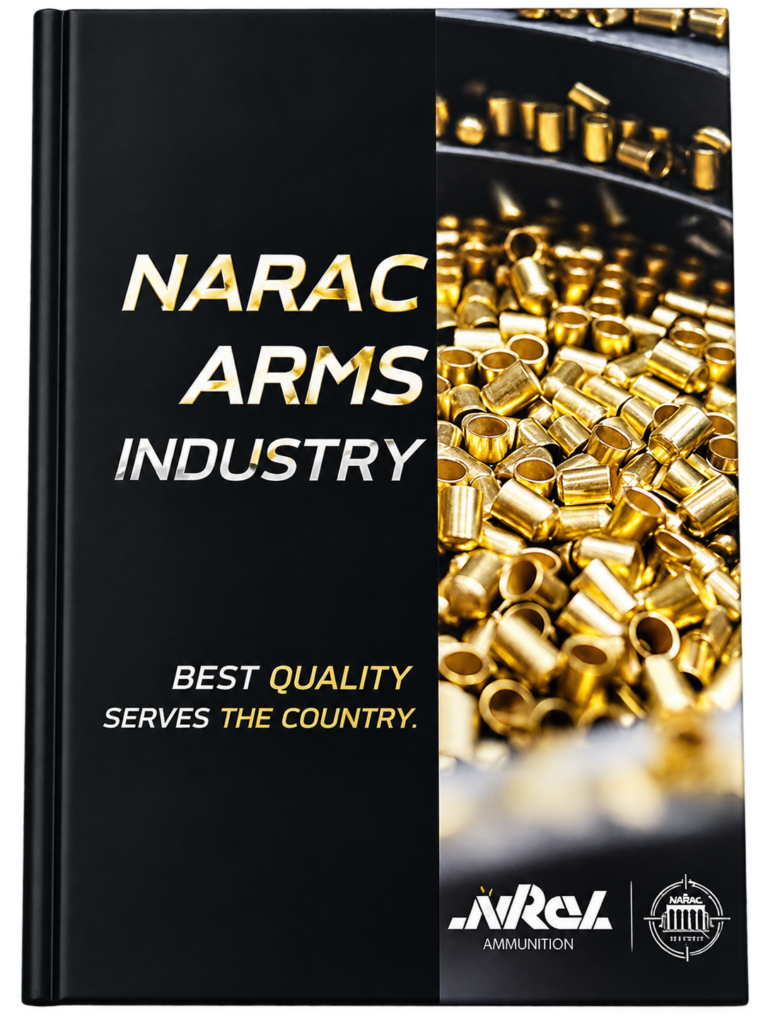 ตัวอย่างงานไดอารี่ปกกระดาษจั่วปัง NARAC Arms Industry ดีไซน์สีดำทอง พร้อมภาพชิ้นส่วนโลหะบนหน้าปก